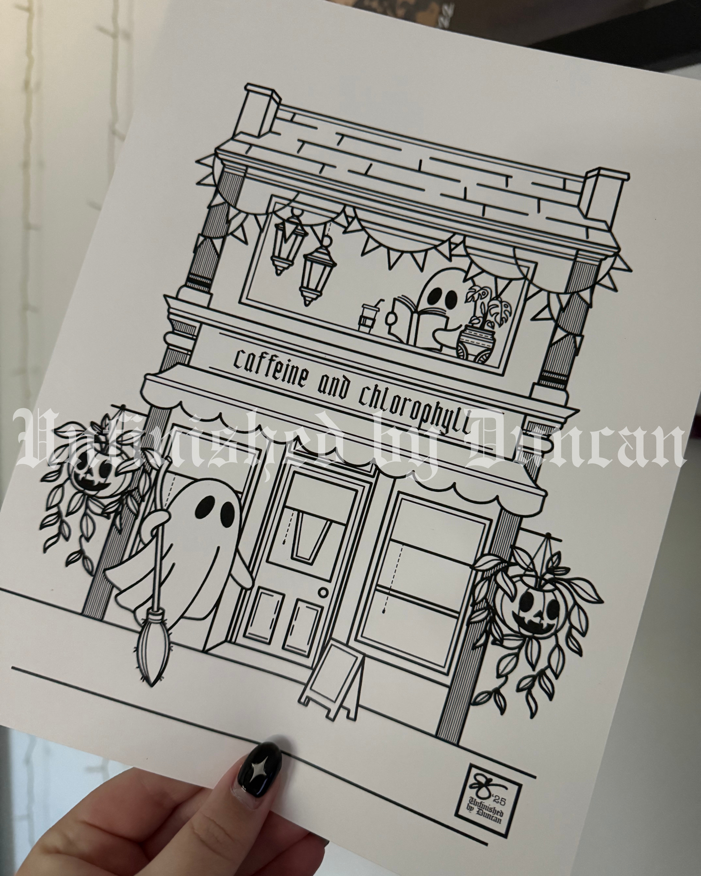 Caffeine & Chlorophyll Coloring Page Coloring Page | Traditional Tattoo Inspired Art Print Flash Sheet