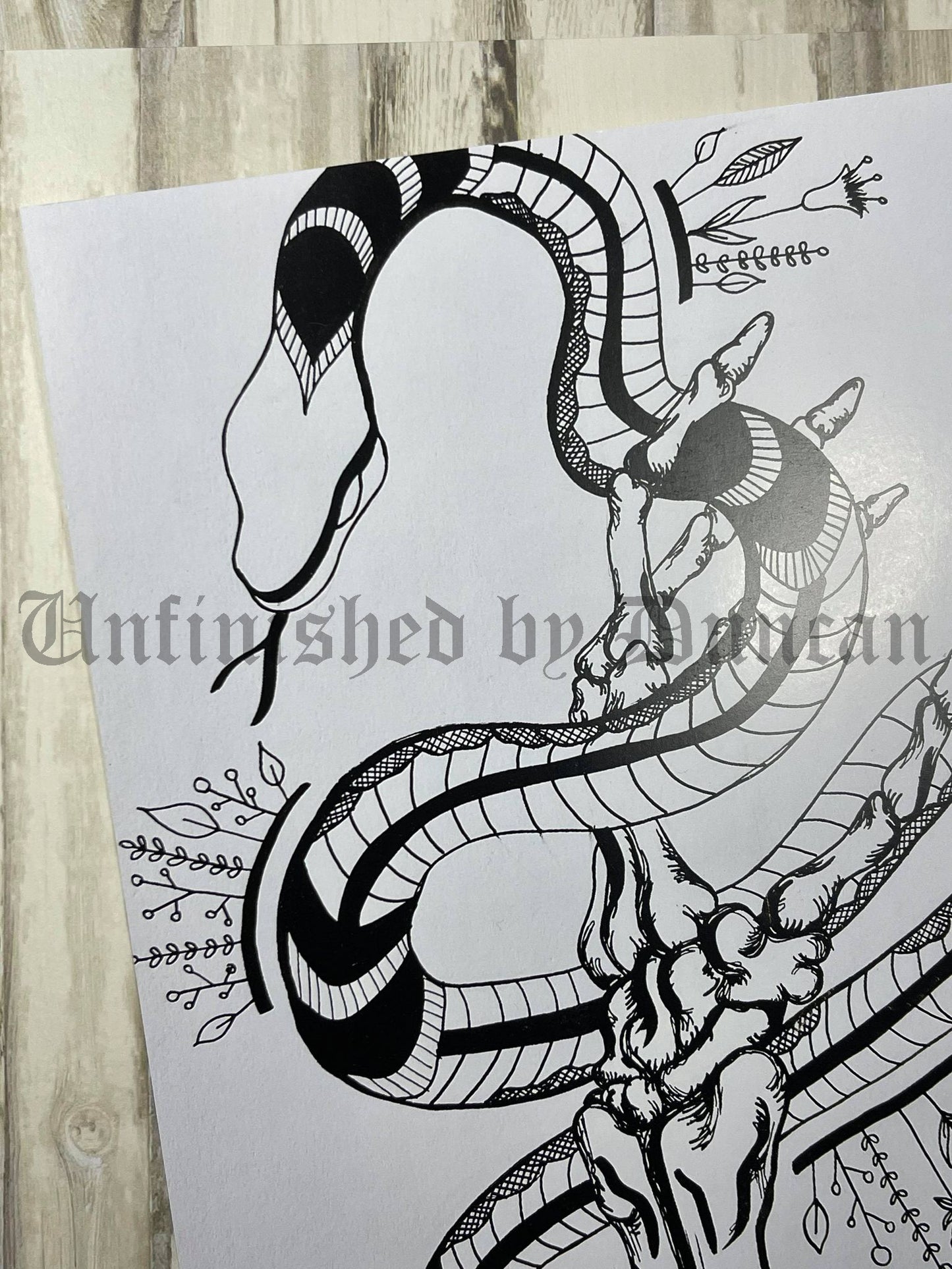 Skeletal Snake | Traditional Tattoo Inspired Art Print (Last Call)