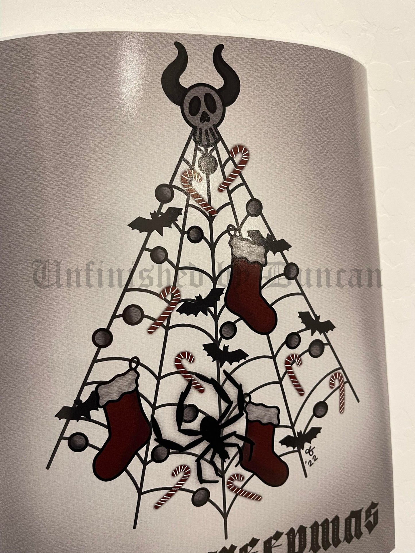 Merry Creepmas | Nightmare Before Christmas, Traditional Tattoo Inspired Art Print (Last Call)