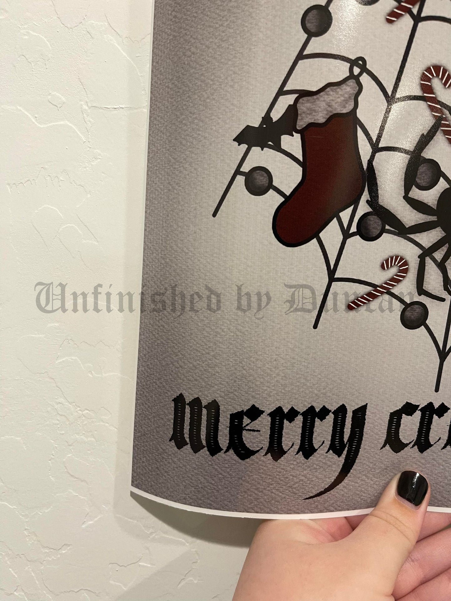 Merry Creepmas | Nightmare Before Christmas, Traditional Tattoo Inspired Art Print (Last Call)