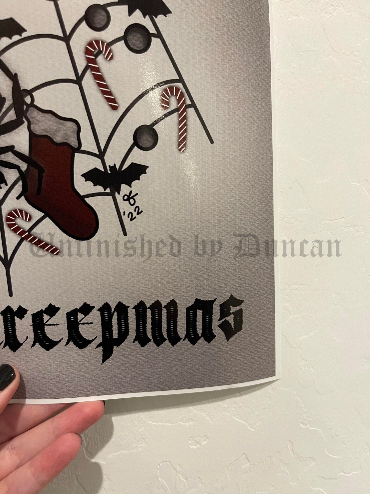 Merry Creepmas | Nightmare Before Christmas, Traditional Tattoo Inspired Art Print (Last Call)