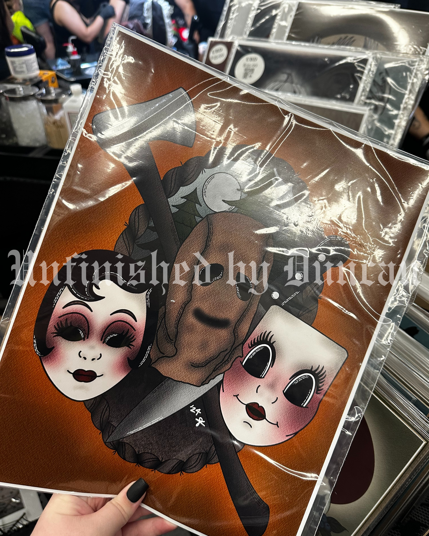 Because You Were Home | Horror, Halloween Vibes, Masks, & The Strangers Traditional Tattoo Inspired Art Print (Last Call)