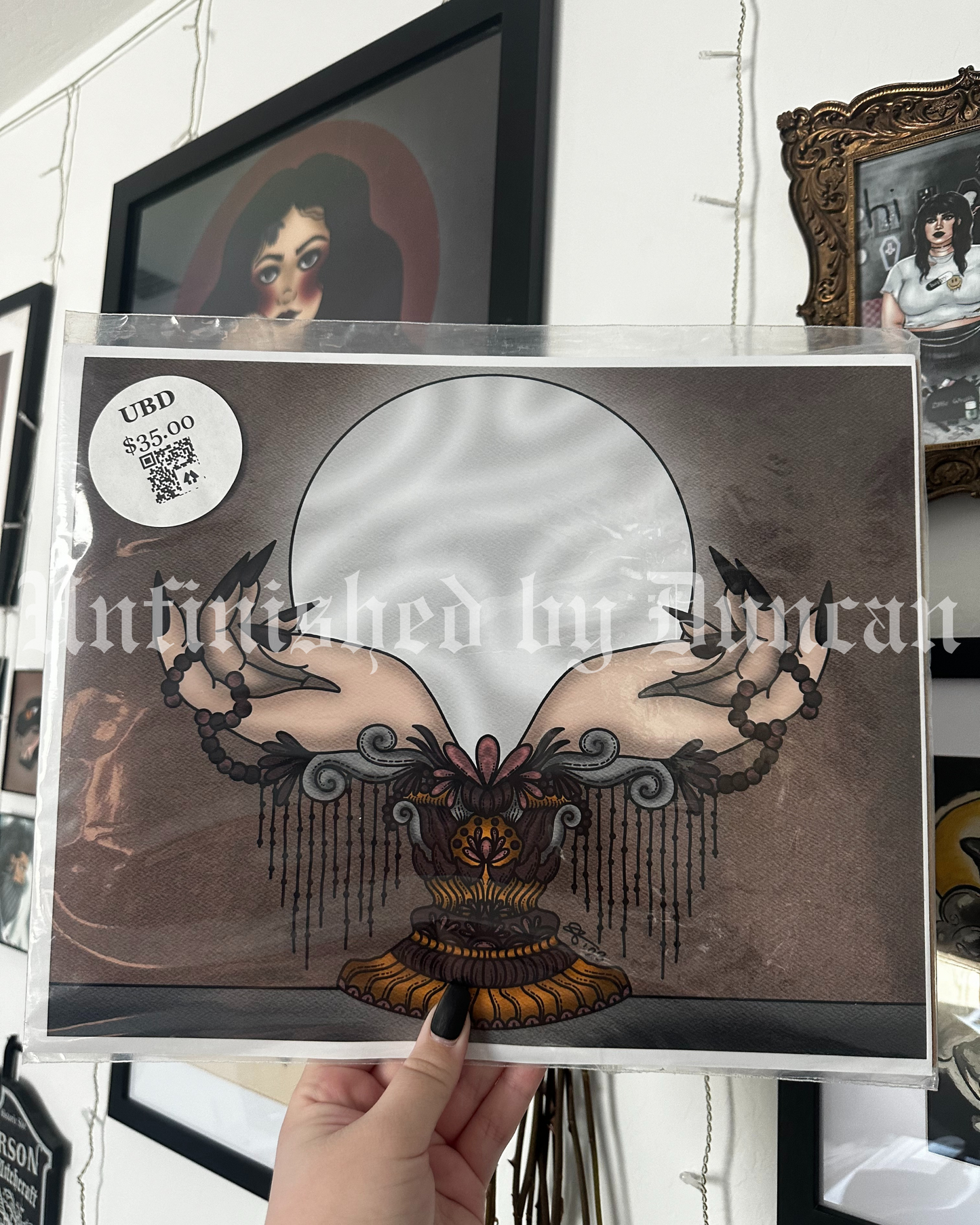 Grand Scheme | Witchy, Crystal Ball, Traditional Tattoo Inspired Art Print (Last Call)