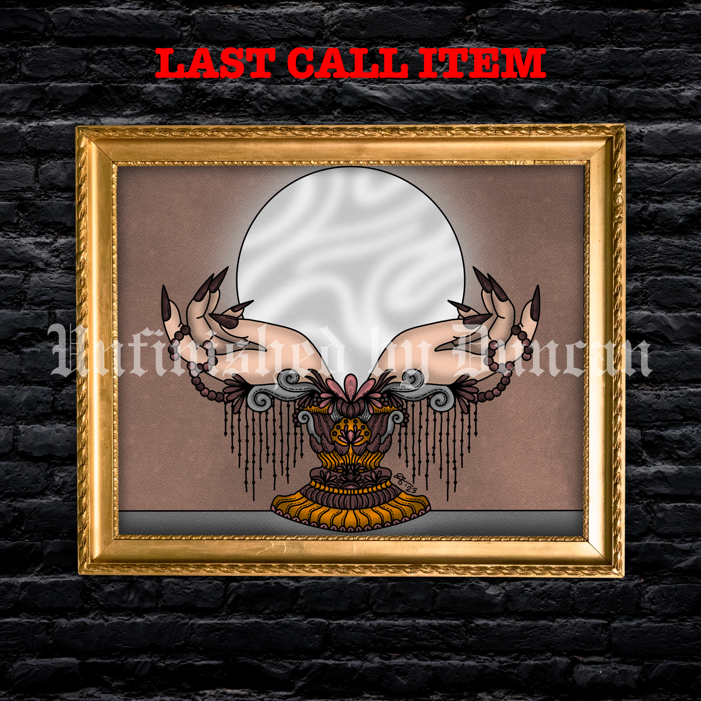 Grand Scheme | Witchy, Crystal Ball, Traditional Tattoo Inspired Art Print (Last Call)