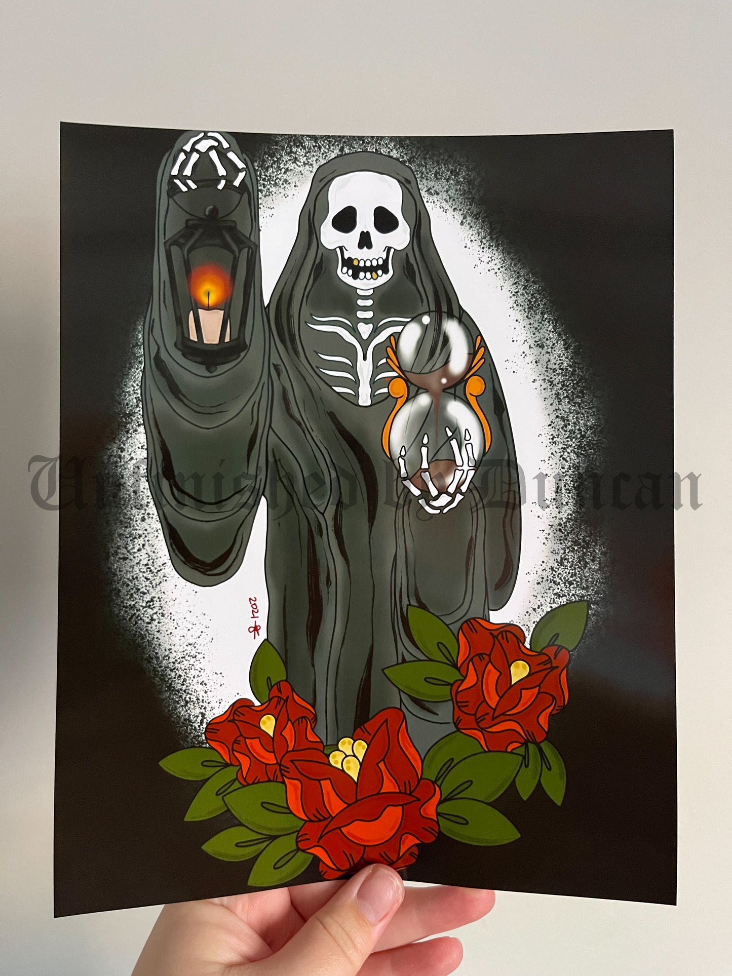 Grim Reaper Enlightening | Traditional Tattoo Inspired Art Print (Last Call)