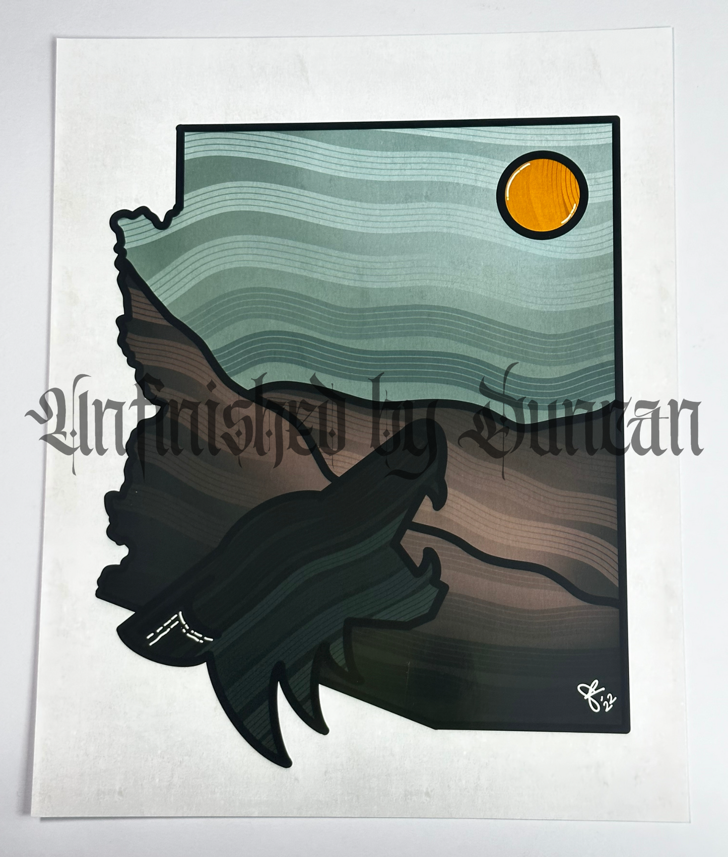 Lone Wolf | Arizona, Desert, Traditional Tattoo Inspired Art Print (Last Call)