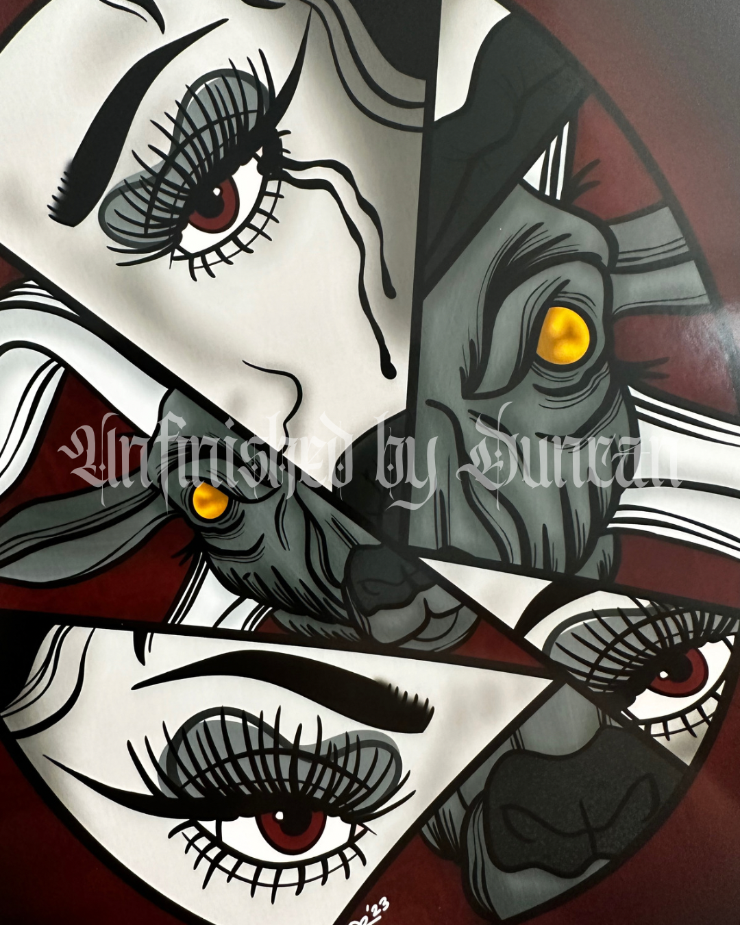 Lady Sophia | Baphomet, Broken Mirror, Traditional Tatoo Inspired Art Print