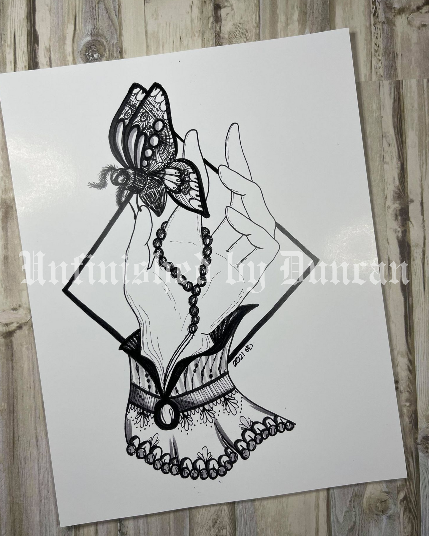Moth in Hand | Traditional Tattoo Inspired Art Print (Last Call)