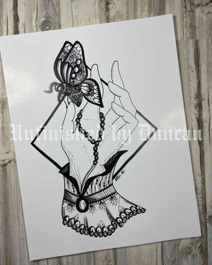 Moth in Hand | Traditional Tattoo Inspired Art Print (Last Call)