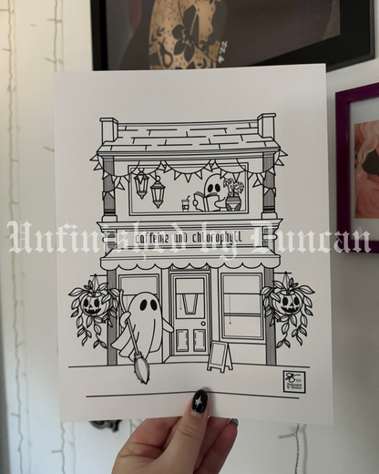 Caffeine & Chlorophyll Coloring Page Coloring Page | Traditional Tattoo Inspired Art Print Flash Sheet