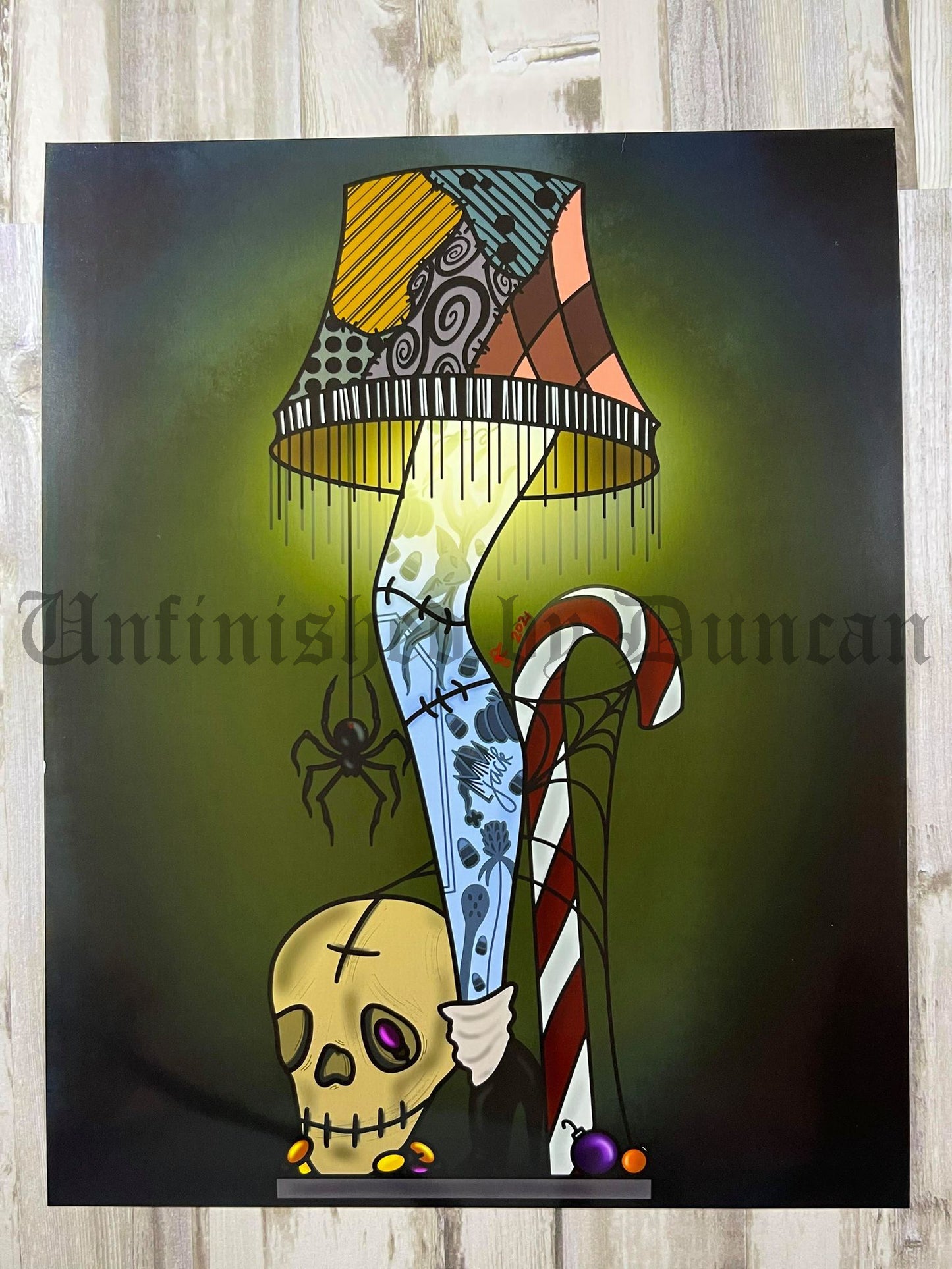 Sally's Lamp | Nightmare Before Christmas x A Christmas Story, Traditional Tattoo Inspired Art Print