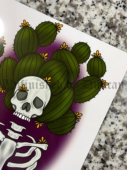 Lady Cacti | Skelly, Skeletal, Cactus, Cacti, Traditional Tattoo Inspired Art Print (Last Call)
