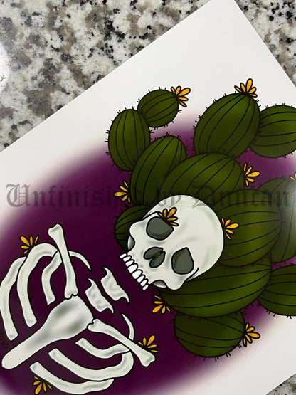 Lady Cacti | Skelly, Skeletal, Cactus, Cacti, Traditional Tattoo Inspired Art Print (Last Call)