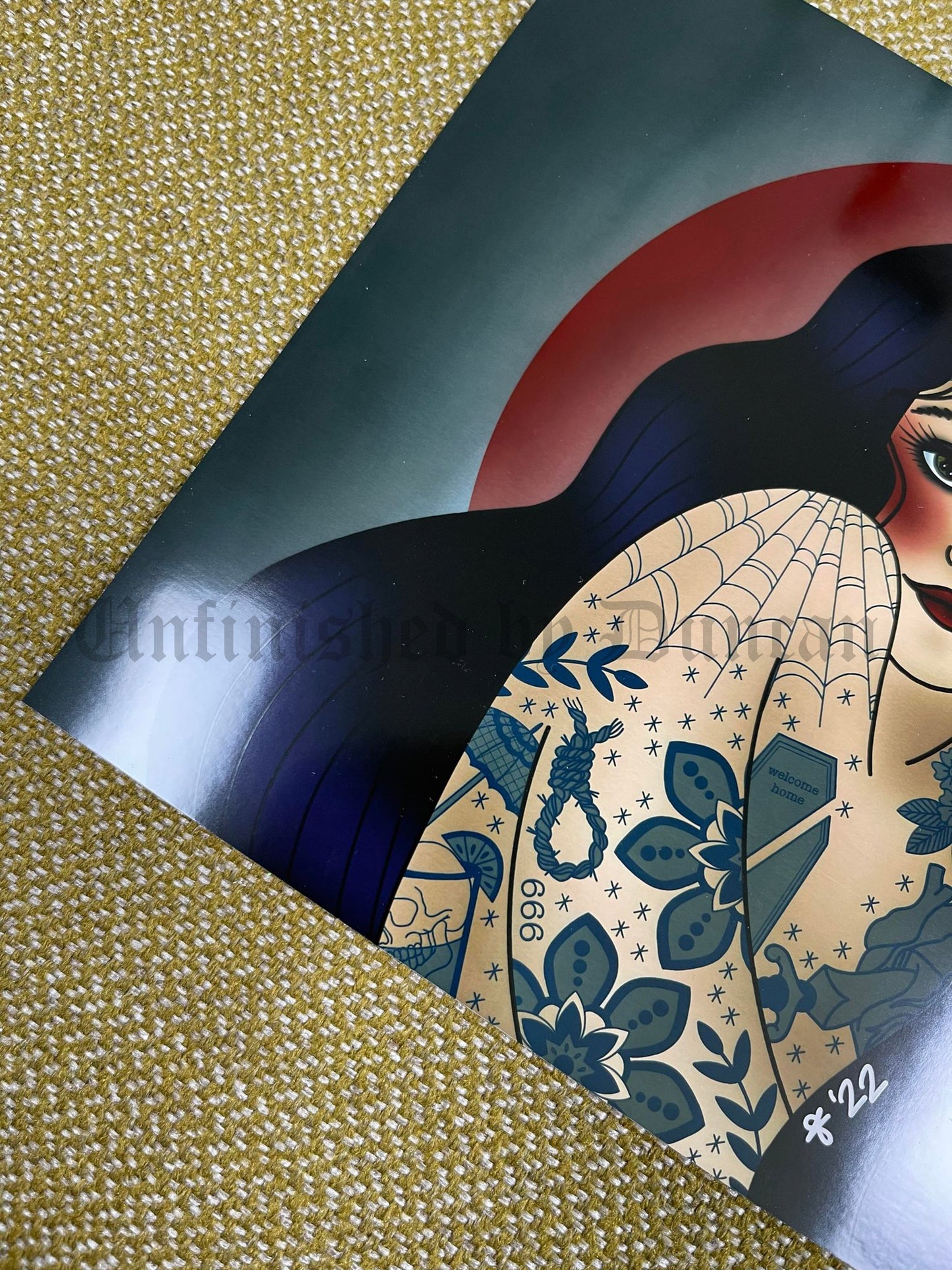 Ravenna | Witchy, Tattooed Woman, Traditional Tattoo Inspired Art Print