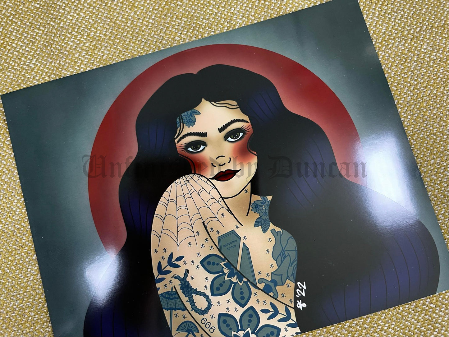 Ravenna | Witchy, Tattooed Woman, Traditional Tattoo Inspired Art Print