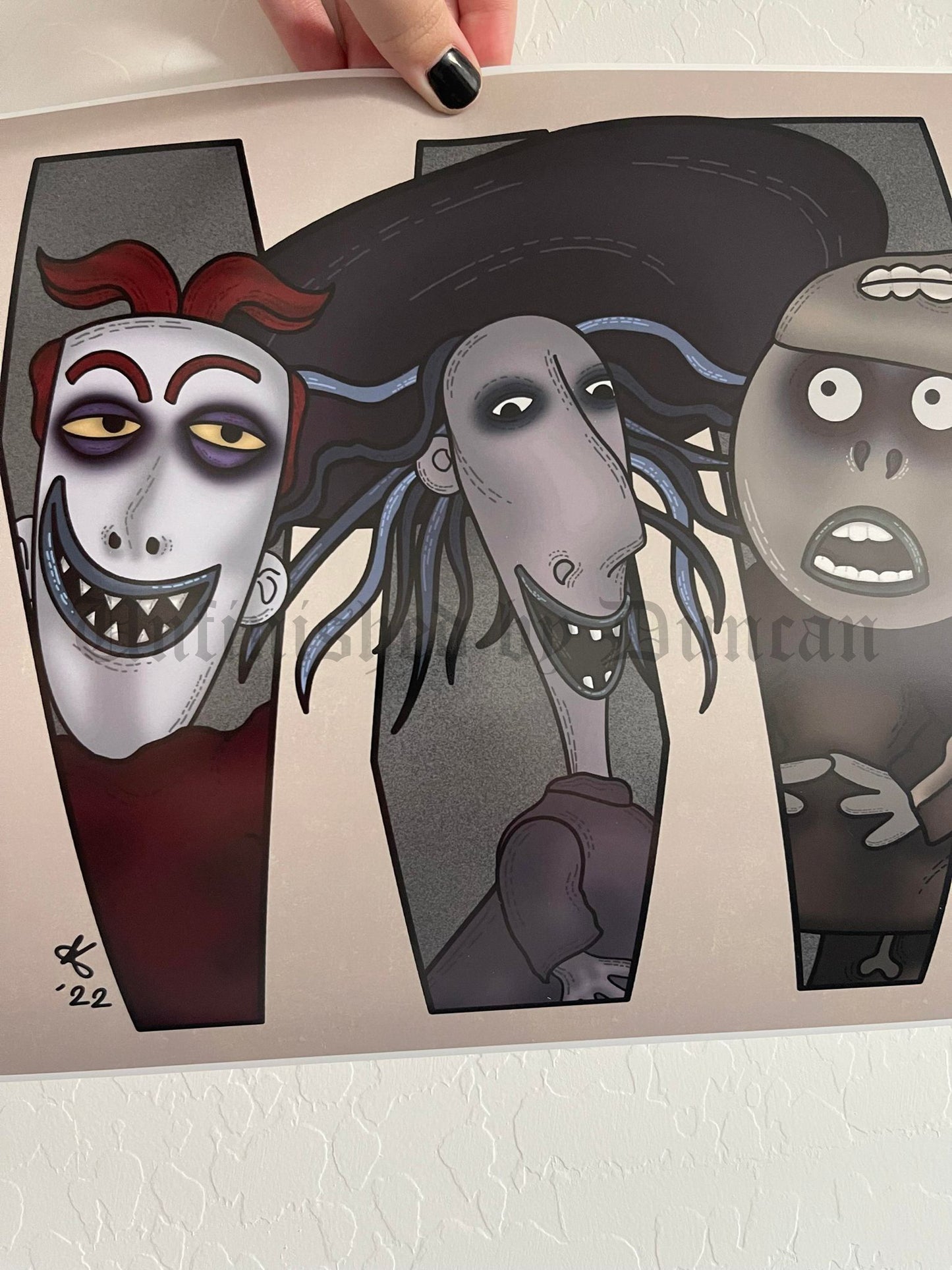 Oogie's Boys | Lock, Shock, & Barrel, Nightmare Before Christmas, Traditional Tattoo Inspired Art Print