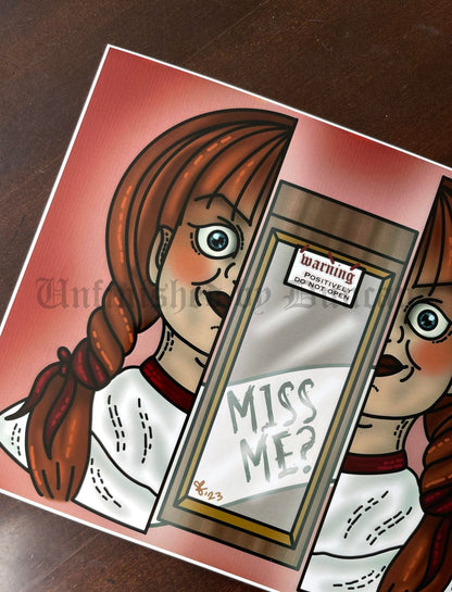 Annabelle | Horror, Doll, Ghost Story, Traditional Tattoo Inspired Art Print (Last Call)