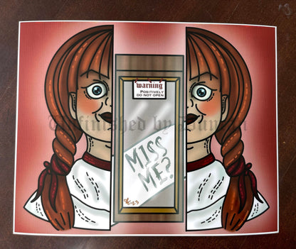 Annabelle | Horror, Doll, Ghost Story, Traditional Tattoo Inspired Art Print (Last Call)