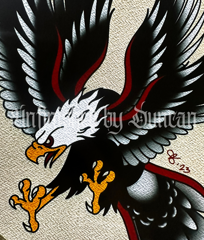 Bird of Prey | Double Winged Eagle, Traditional Tattoo Inspired Art Print