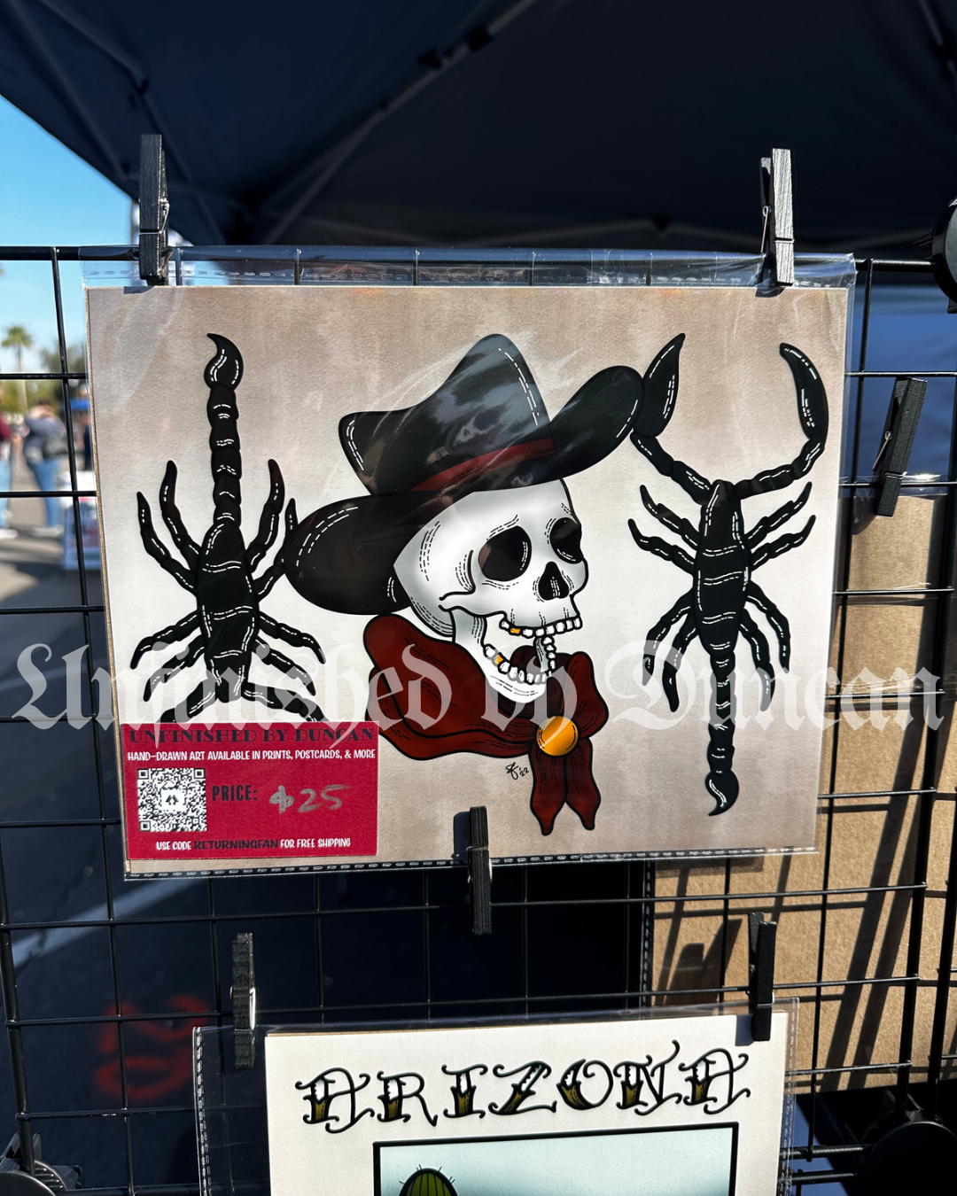 The Sheriff | Western, Scorpion, & Skeletal Traditional Tattoo Inspired Art Print