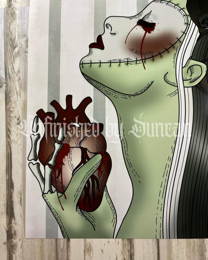 Heartthrob | Victorian, Frankenstein's Monster, Traditional Tattoo Inspired Art Print