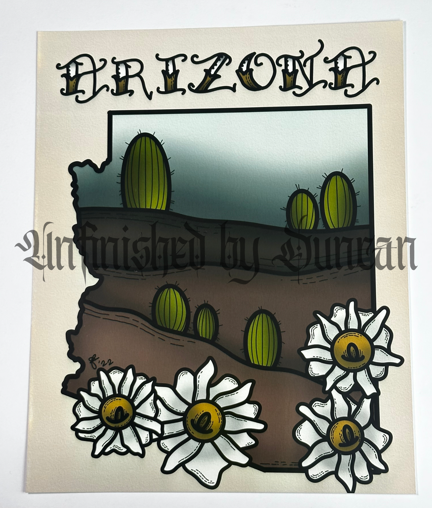 Arizona State Tribute | Desert, Flora, Floral, Traditional Tattoo Art (Last Call)