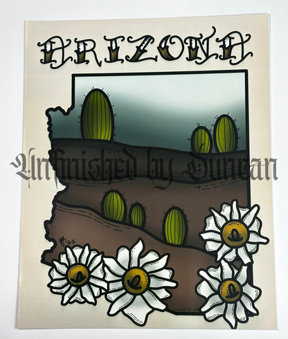 Arizona State Tribute | Desert, Flora, Floral, Traditional Tattoo Art (Last Call)