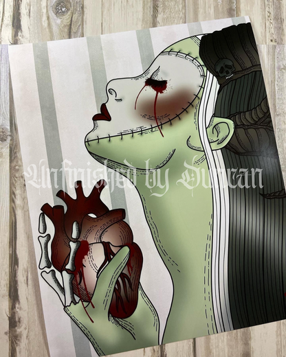 Heartthrob | Victorian, Frankenstein's Monster, Traditional Tattoo Inspired Art Print