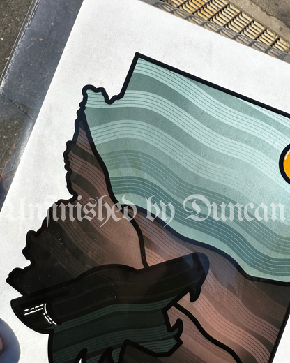 Lone Wolf | Arizona, Desert, Traditional Tattoo Inspired Art Print (Last Call)