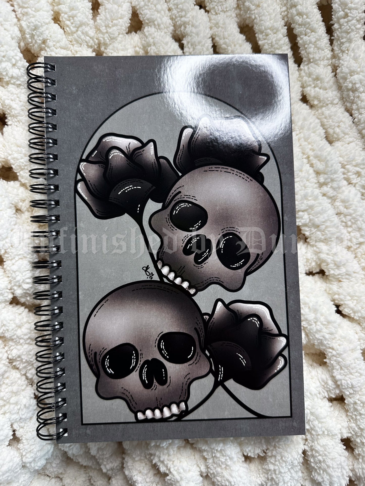 Death Day Notebook | Skeletal, Floral Design, Traditional Tattoo Inspired Art Design