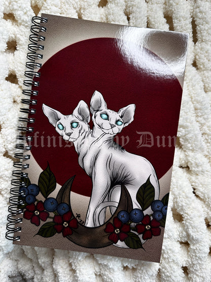 Duality Notebook | Double-Headed Sphinx Cat Traditional Tattoo Inspired Art Design