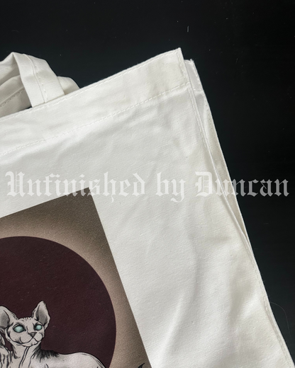 Duality Cotton Tote | Double-Headed Sphinx Cat Traditional Tattoo Inspired Art Print