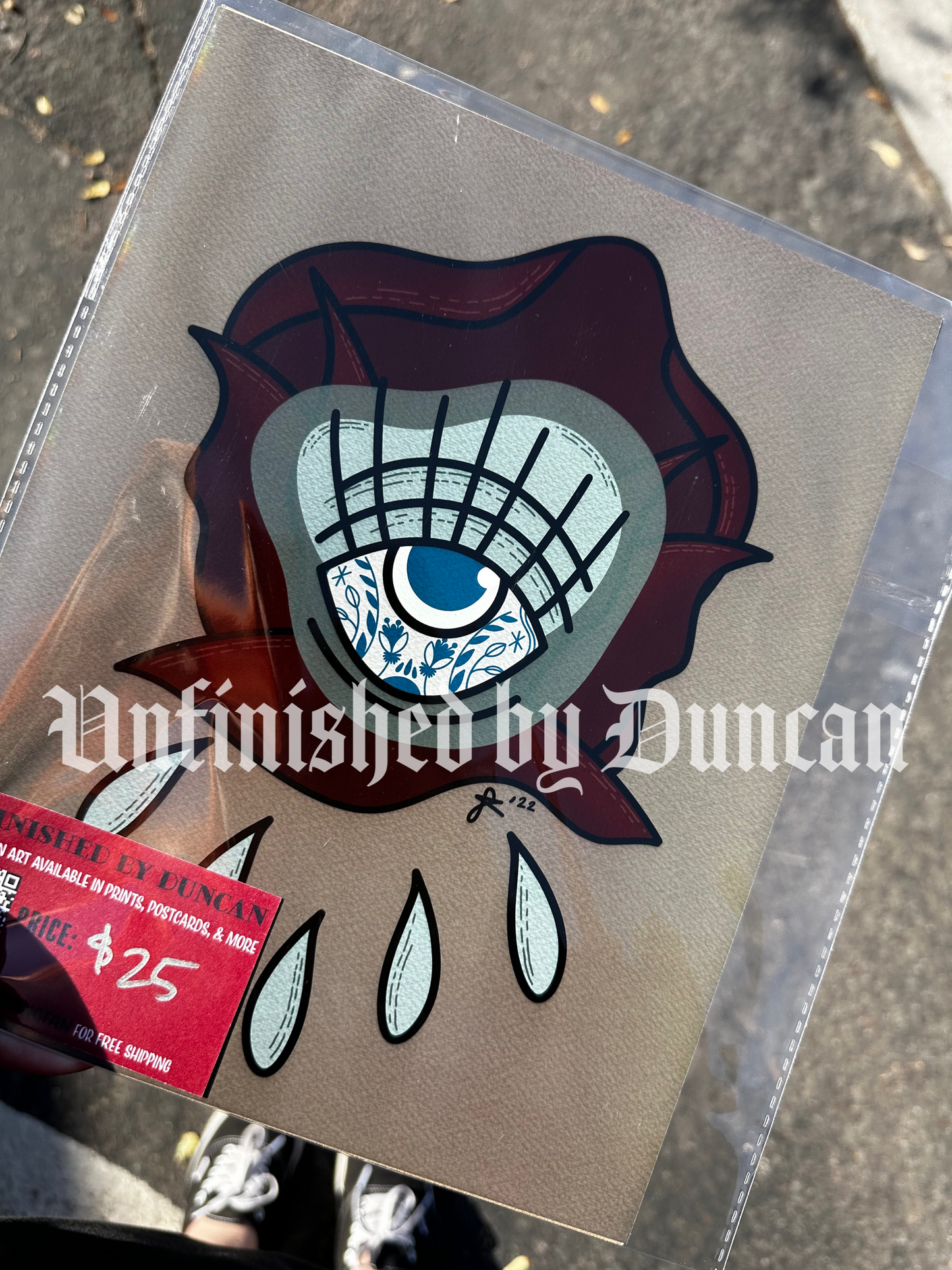 Seeker | Rose, Floral Design, Eyeball, Tattooed Eye, Traditional Tattoo Art (Last Call)