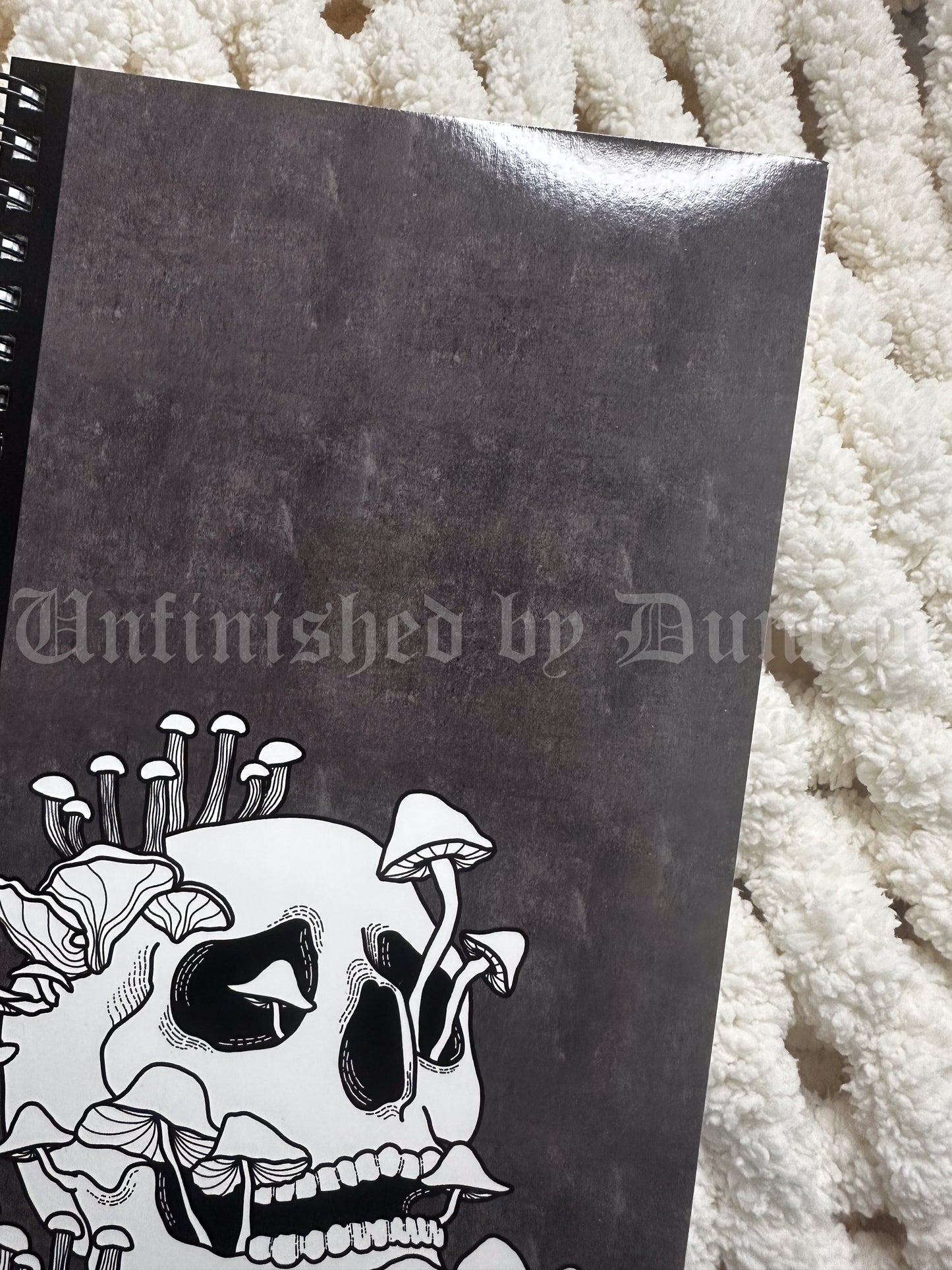 Feeding on Decay Notebook | Skeletal & Mushroom Art, Traditional Tattoo Inspired Art Design