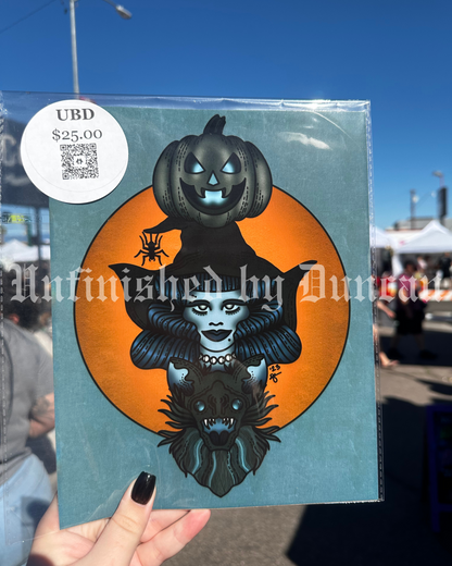 Hot Ghoul Ritual | Traditional Tattoo Inspired Art Print (Last Call)