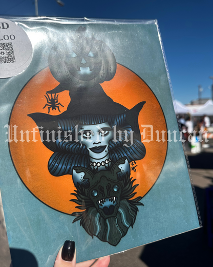 Hot Ghoul Ritual | Traditional Tattoo Inspired Art Print (Last Call)