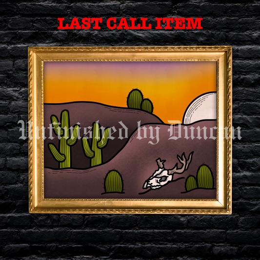 Arizona Sunset | Desert, Flora, Floral, Traditional Tattoo Art (Last Call)