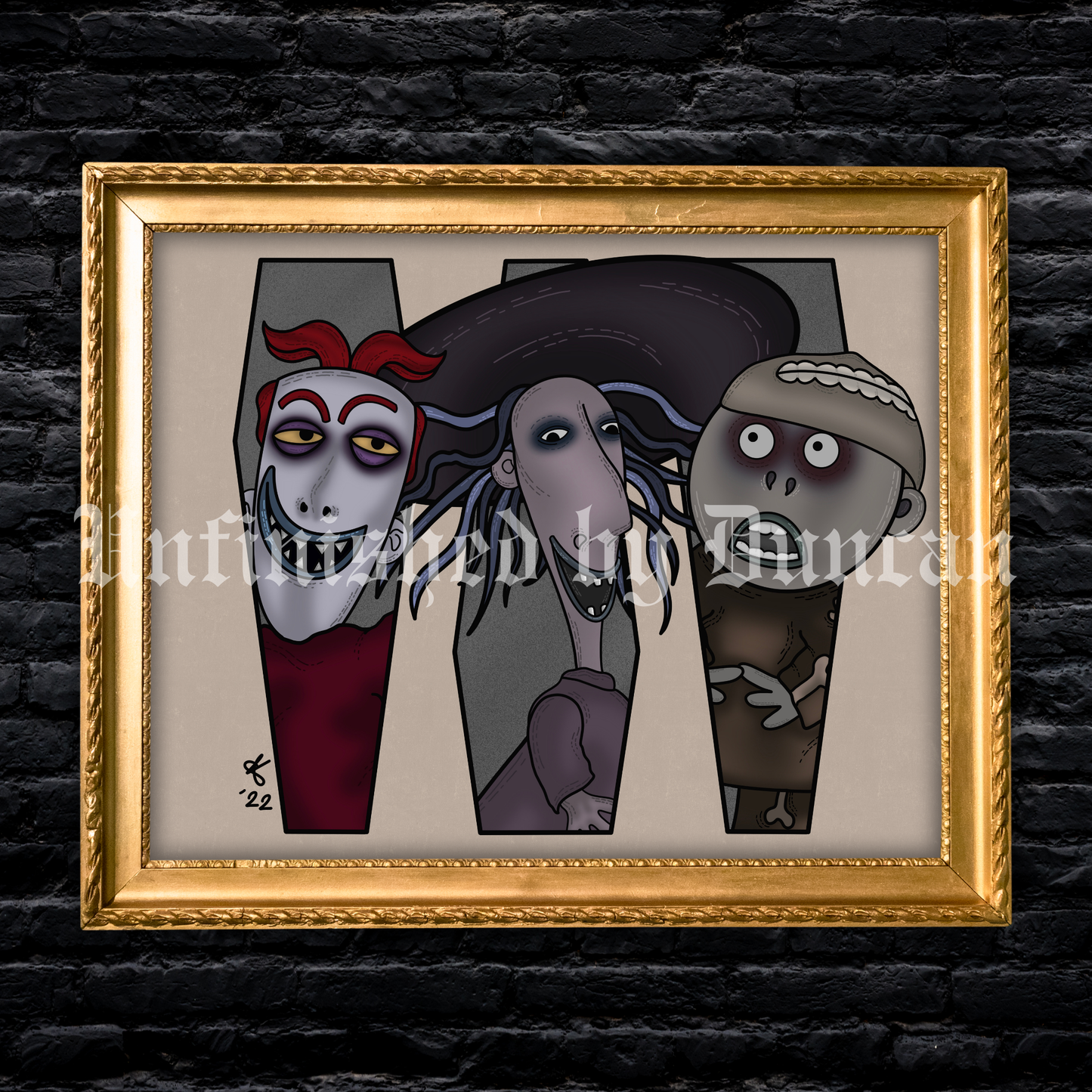 Oogie's Boys | Lock, Shock, & Barrel, Nightmare Before Christmas, Traditional Tattoo Inspired Art Print