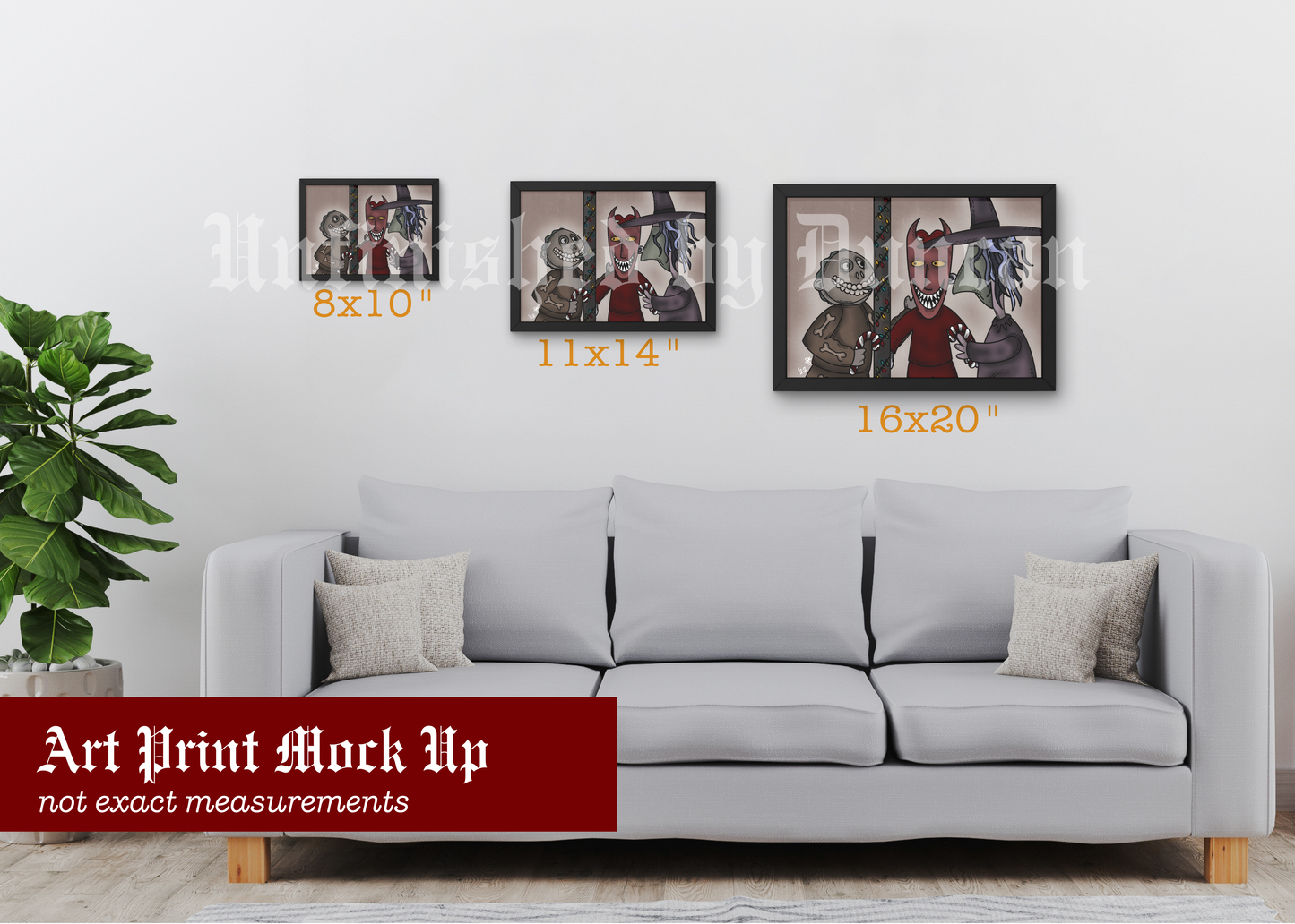 Christmas Oogie's Boys | Lock, Shock, & Barrel, Nightmare Before Christmas, Traditional Tattoo Inspired Art Print (Last Call)