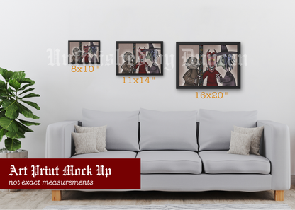 Christmas Oogie's Boys | Lock, Shock, & Barrel, Nightmare Before Christmas, Traditional Tattoo Inspired Art Print (Last Call)