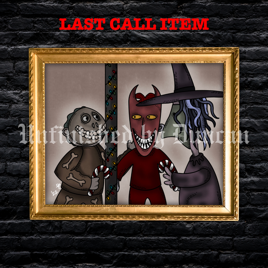 Christmas Oogie's Boys | Lock, Shock, & Barrel, Nightmare Before Christmas, Traditional Tattoo Inspired Art Print (Last Call)