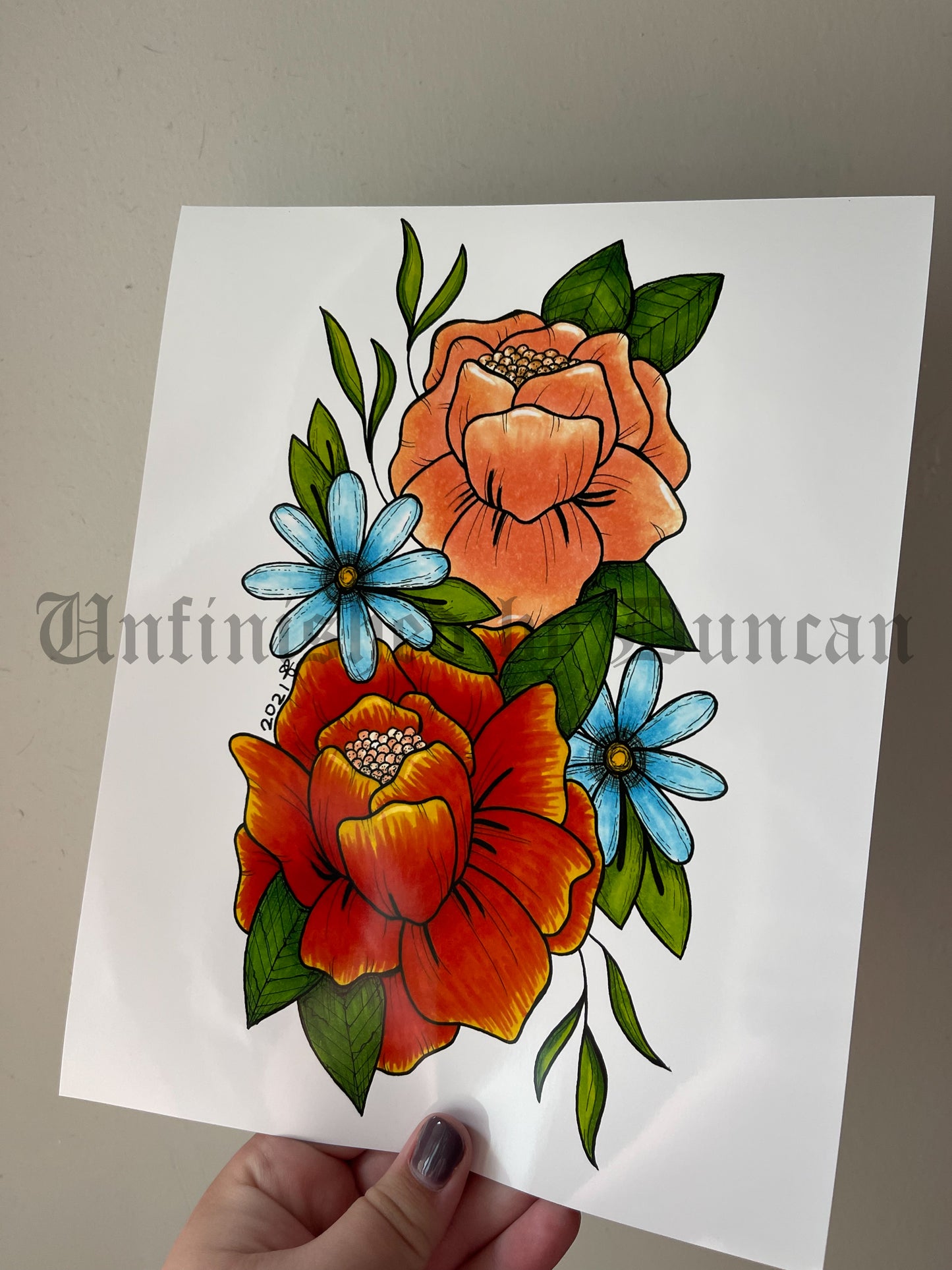 Flash Peonies & Flowers | Traditional Tattoo Inspired Art Print (Last Call)