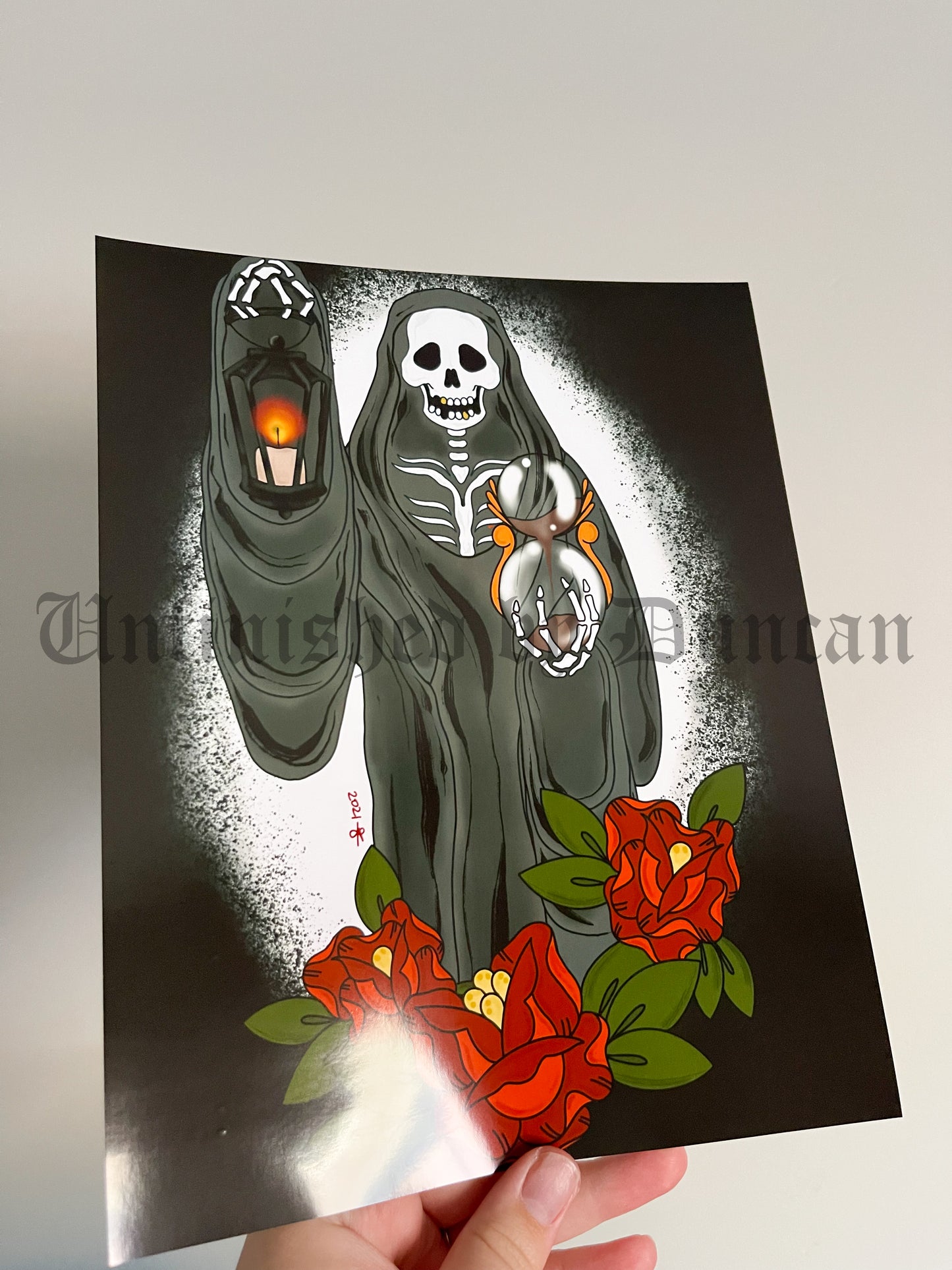 Grim Reaper Enlightening | Traditional Tattoo Inspired Art Print (Last Call)