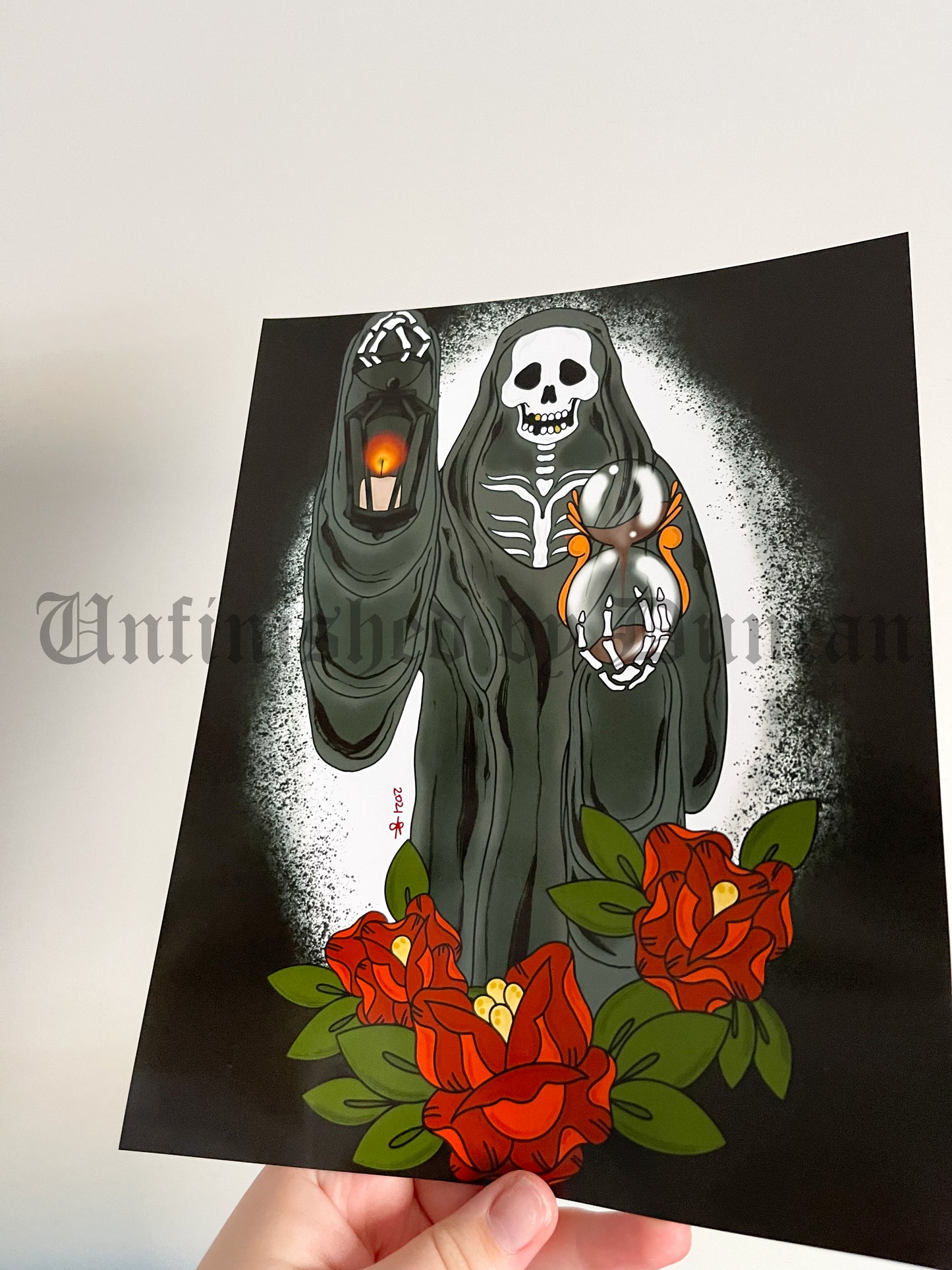 Grim Reaper Enlightening | Traditional Tattoo Inspired Art Print (Last Call)