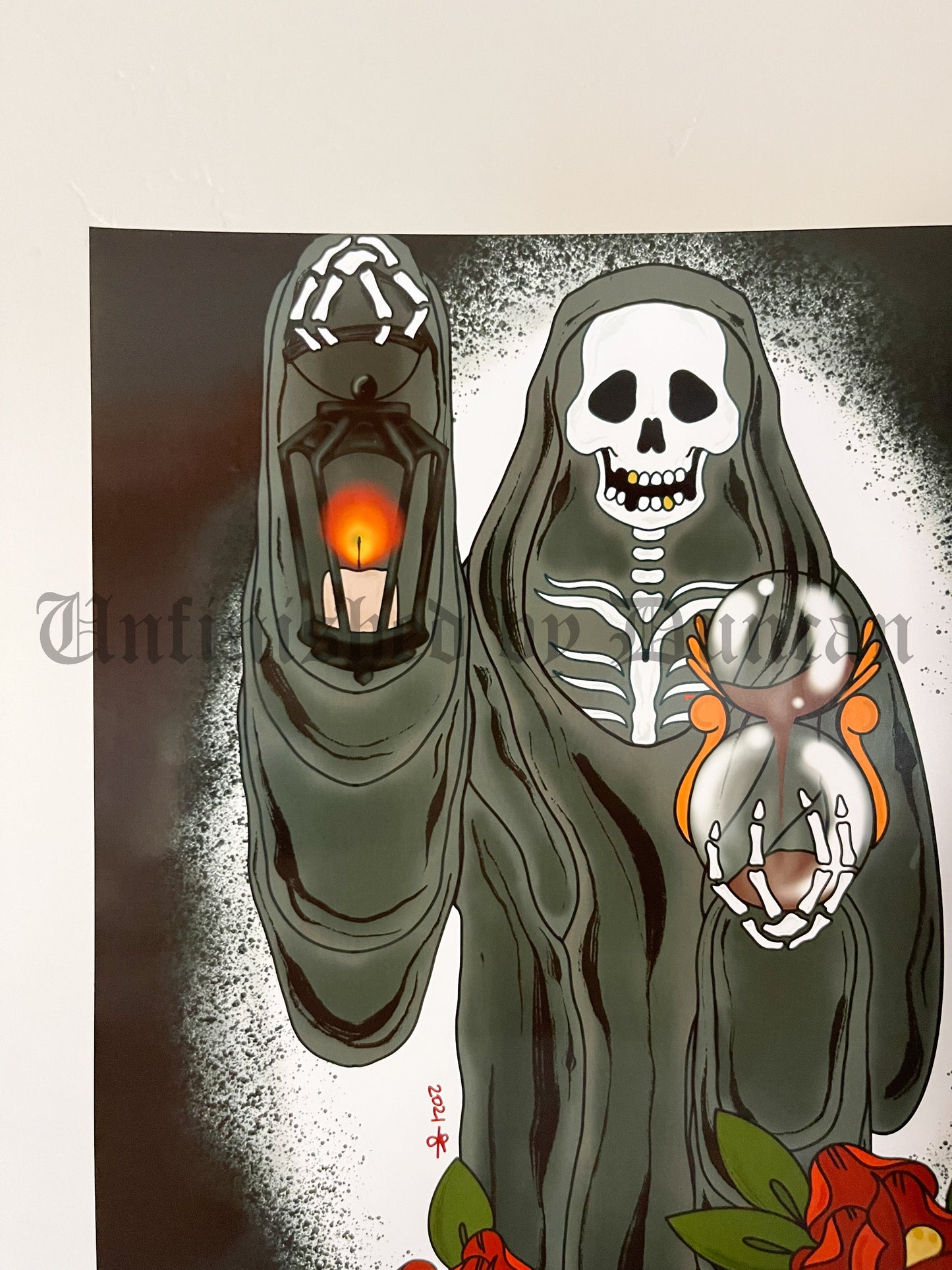 Grim Reaper Enlightening | Traditional Tattoo Inspired Art Print (Last Call)