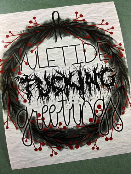 Dirty Winter Holidays | Wreath, Christmas, Holiday, Hanukkah, Yuletide, Kwanzaa, Feliz Navidad, Noel, Chanukah, Traditional Tattoo Art (Last Call)