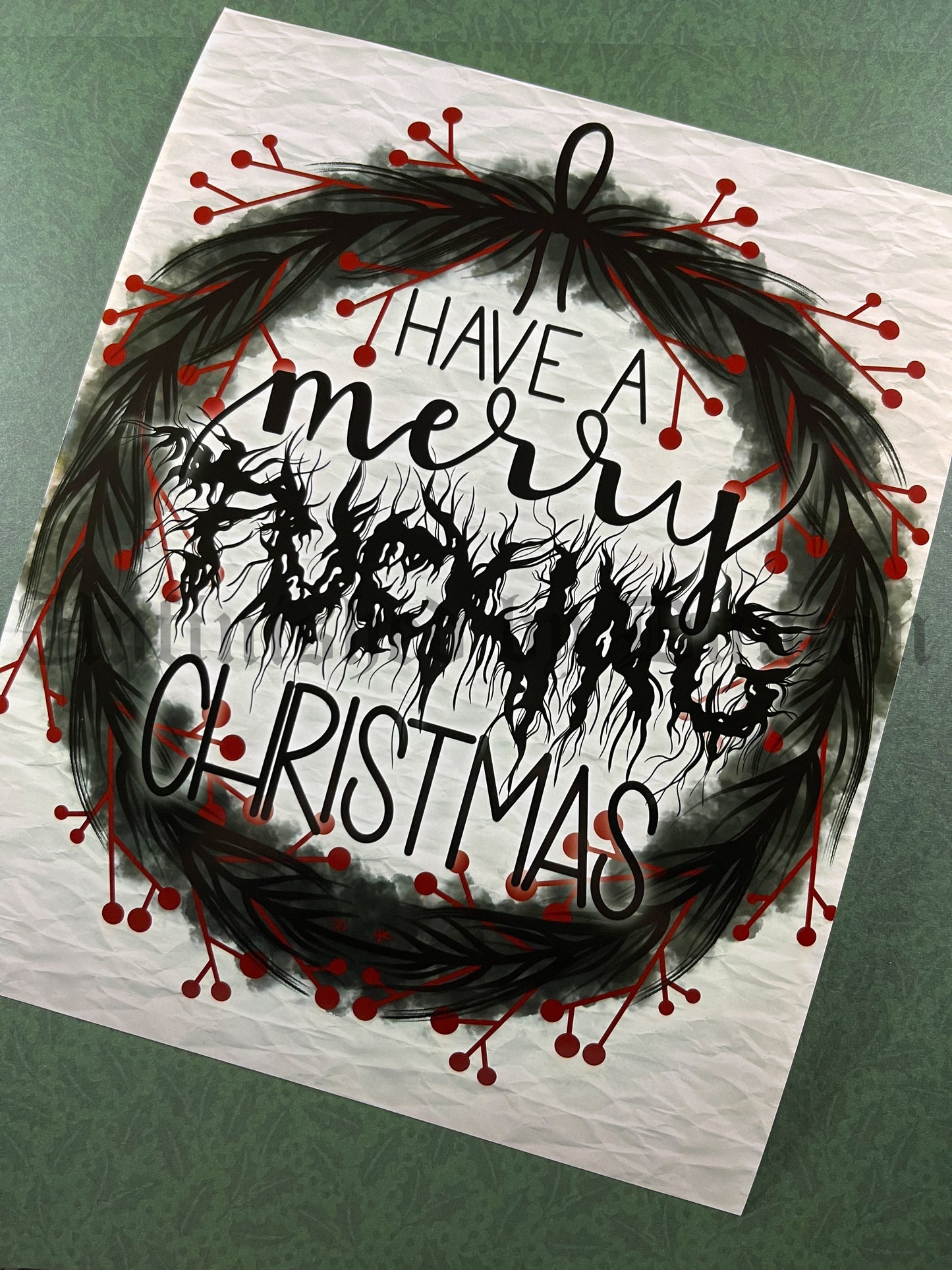 Dirty Winter Holidays | Wreath, Christmas, Holiday, Hanukkah, Yuletide, Kwanzaa, Feliz Navidad, Noel, Chanukah, Traditional Tattoo Art (Last Call)