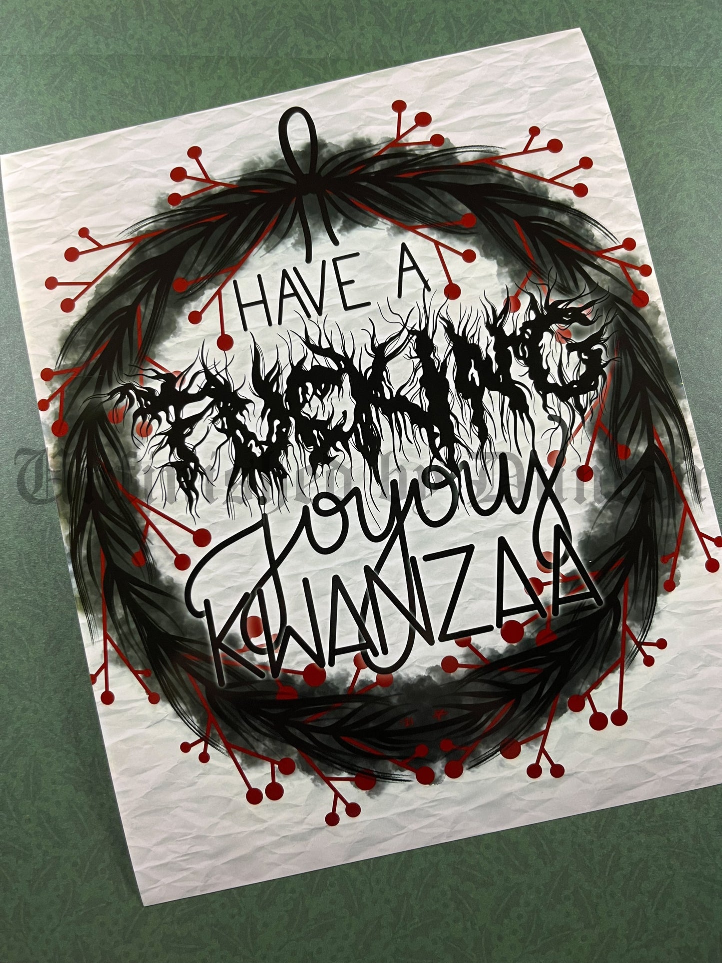 Dirty Winter Holidays | Wreath, Christmas, Holiday, Hanukkah, Yuletide, Kwanzaa, Feliz Navidad, Noel, Chanukah, Traditional Tattoo Art (Last Call)