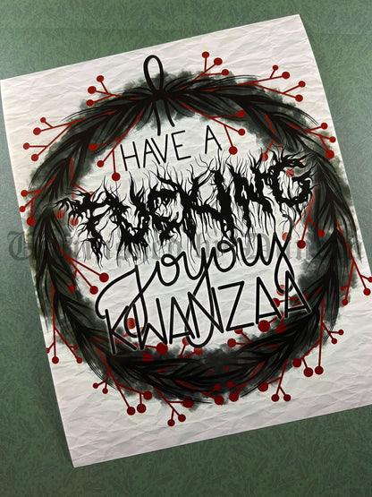 Dirty Winter Holidays | Wreath, Christmas, Holiday, Hanukkah, Yuletide, Kwanzaa, Feliz Navidad, Noel, Chanukah, Traditional Tattoo Art (Last Call)