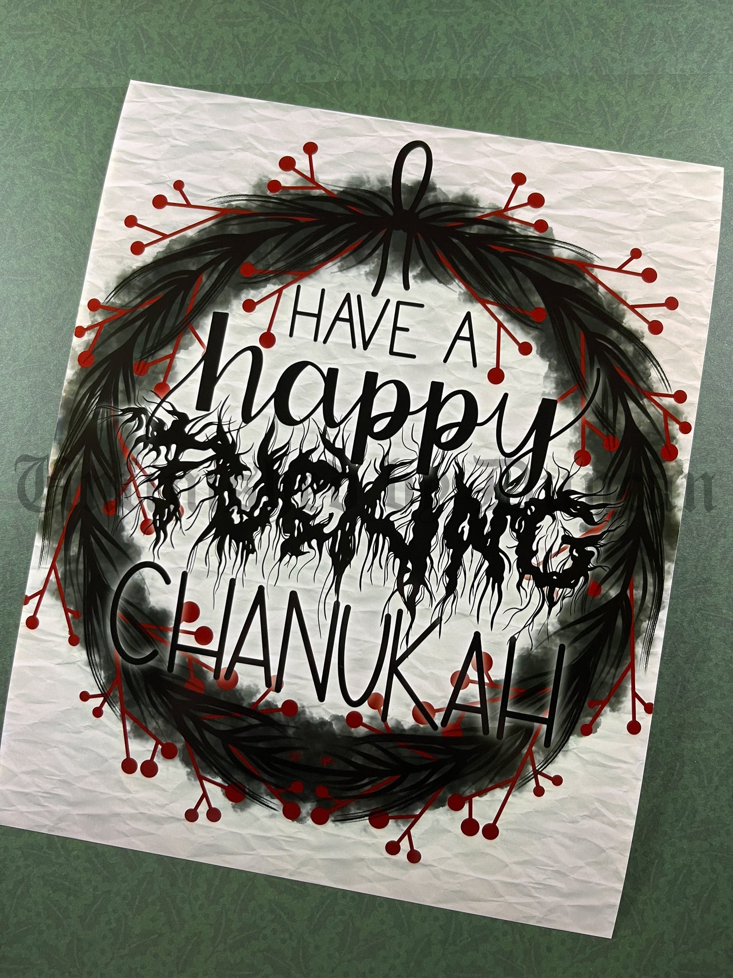 Dirty Winter Holidays | Wreath, Christmas, Holiday, Hanukkah, Yuletide, Kwanzaa, Feliz Navidad, Noel, Chanukah, Traditional Tattoo Art (Last Call)